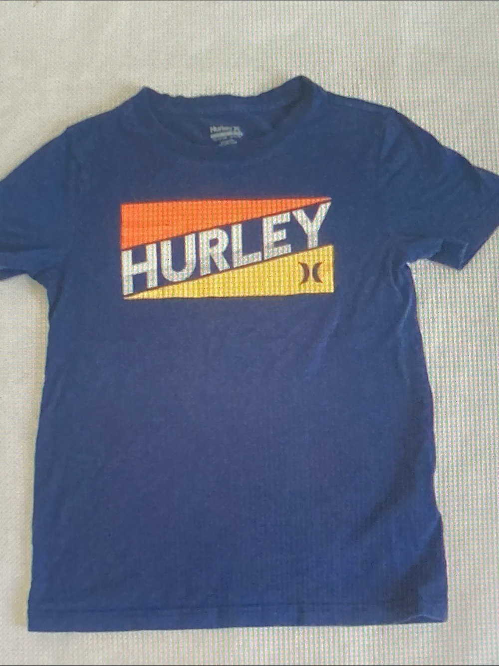 Hurley Blue Tee with Orange and Yellow